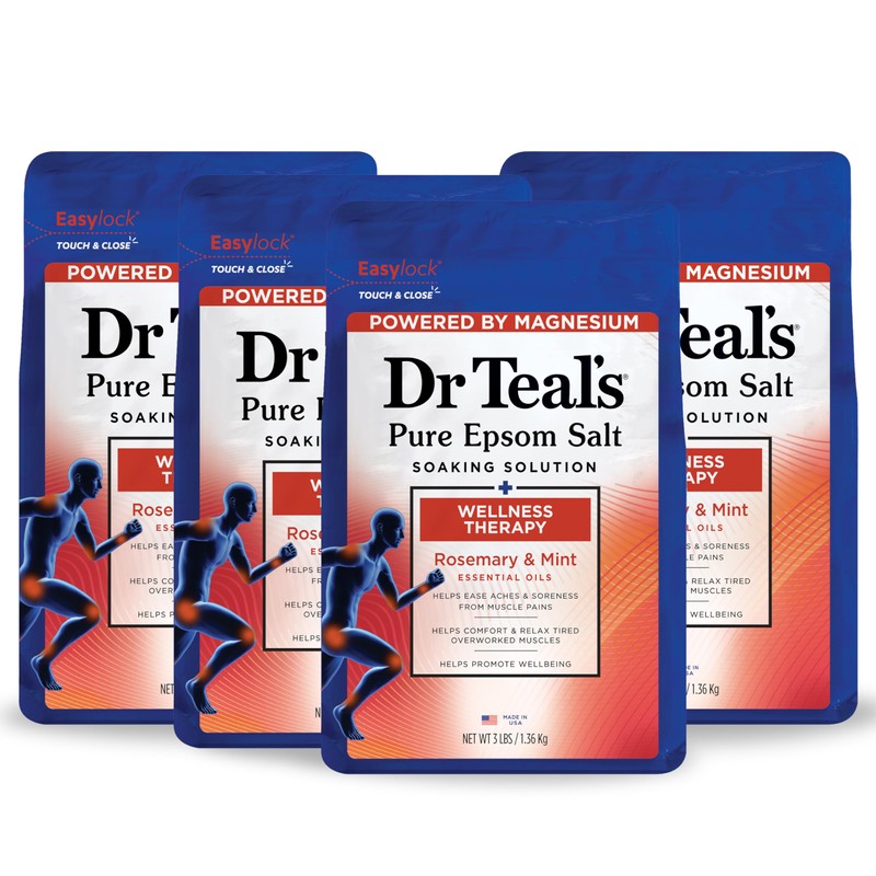 Dr Teal's Pure Epsom Salt Soak, Wellness Therapy with Rosemary