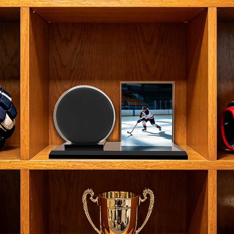 Card Archiver Hockey Puck Display Case, Acrylic Ball Ring &