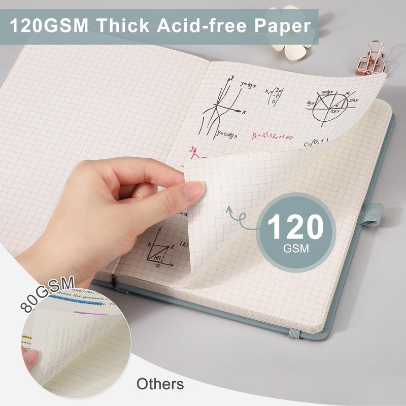 EMSHOI Graph Paper Notebook - 256 Pages A5 Graph Notebook/Journal,