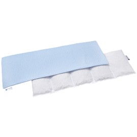 Medi Partners Medi Partners Kirschkernkissen 60x20cm 800g 100% Baumwolle Waffle 5 kammern Körnerkissen groß Öko Natur Wärmekissen Kältetherapie abnehmbarer Bezug (Hellblau)