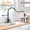 OWOFAN Black Kitchen Faucet with Pull Down Sprayer Stainless Steel