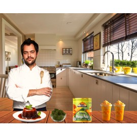 Rani Mango Pulp Puree (Makes Mango Lassi Shakes) Alphonso Sweetened 30oz (1.875lbs) 850g Pack of 6 ~ Kosher | All Natural | NON-GMO | Vegan | No colors | Gluten Friendly | Indian Origin