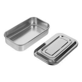 Yeanifeana 8 plato cuadrado de de belleza bandeja de uñas instrumento cubertero para cajon bandeja esterilizadora con tapa bandeja para instrumental de odontología Silver (Silver)