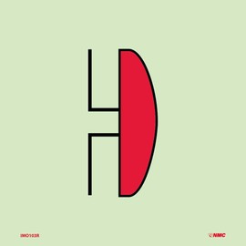 NMC National Marker Corp. IMO103R IMO, Symbol, Fire Alarm Bell, 6 Inch X 6 Inch, Glow Rigid Laminated