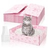 JarThenaAMCS 12Pcs Disposable Litter Boxes for Cats Foldable Pink Bow