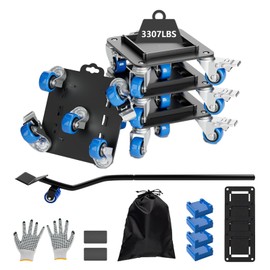 GUOXIAOYIMO Heavy Duty Furniture Dolly with Baffle, 3307lbs.Load Capacity,5 Wheel Furniture Movers, 360° Swivel Silent Casters, Furniture Lift Mover Tool Set for Moving Refrigerator, Piano, Sofa, etc