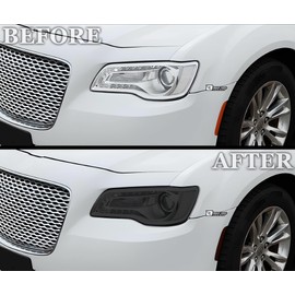 BOGAR TECH DESIGNS Full Headlight Taillight Reflector Sidemarker Tint Film Kit Compatible with Chrysler 300 C 2015-2023, Dark Smoke