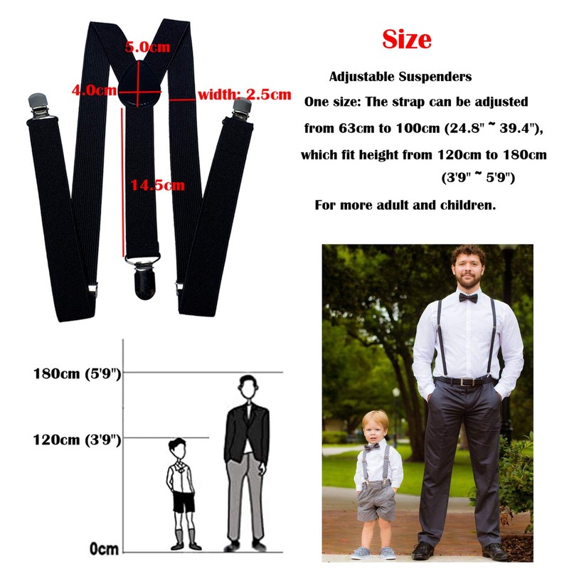 VPbao Y-type Suspenders, Unisex, Wide Type with Stability, Men's, Women's,