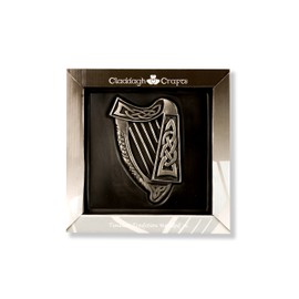 Silver Claddagh Irish Harp Plaque
