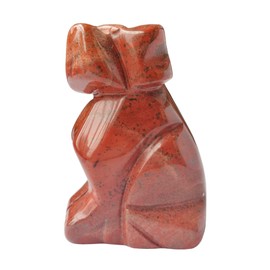 Manekieko Natural Red Jasper Bag Carved In The Collection Of Decorative Loyal Dog House Characters 50mm Crystal And Therapeutic Stone