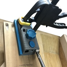 KATSU Pocket Hole Jig Drill Guide Wood Working Hole Drilling Round Tenon Locator 105401