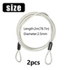 Beticam Bike Lock Cable 2mx2.5mm Double Loop Safety Cable Braided