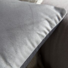 MIULEE Velvet Soft Soild Microfiber Decorative Square Pillow Case Throw Cushion Cover for Sofa Bedroom with Invisible Zipper Grey 12x20 inch 2 Pieces