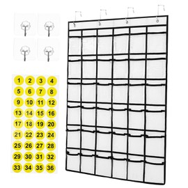 COLLBATH Hanging Organizer with Pockets Capacity Wall Storage Multi Functional Pocket Chart for Cell Phones Cosmetics Jewelry Space Saving Over Door Organizer