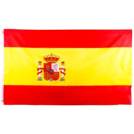 Large Spain Flag España Flag, 5x3ft Big Spanish Flag for Sports Events Garden Indoor Outdoor Fans Parade Bar Party Decorations