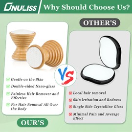 ONULISS Crystal Hair Remover for Women and Men, Reusable Crystal Hair Eraser Painless Exfoliation Epilator Hair Removal Device for Women, Magic Hair Eraser for Legs Back Arms（Double-Sided）