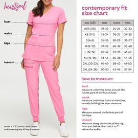 HeartSoul Drawstring Scrub Pants for Women, Stretch Performance Fabric, Plus Size 20110, XX-Large, Espresso