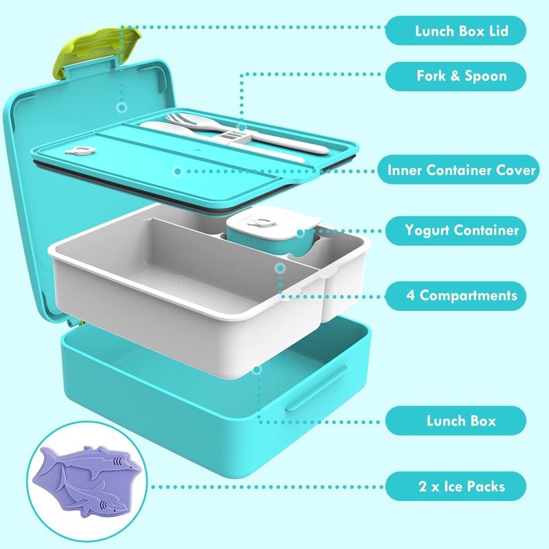 Lehoo Castle Bento Lunch Box for Kids, 1300ml Lunch Containers