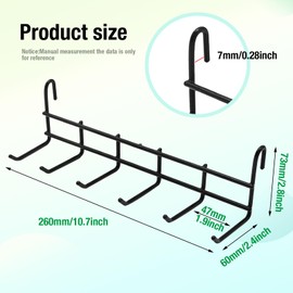 ZUDKSUY 4pcs Set of 6 Hooks Metal Grid Hook Holder Wall Grid Organizer Grid Wall Hooks for Wall Grid Panels and as Door Back Hooks