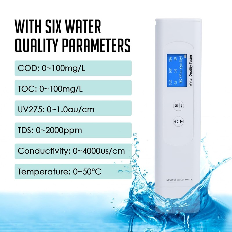 6-in-1 Water Quality Tester - TOC UV275 EC TDS COD