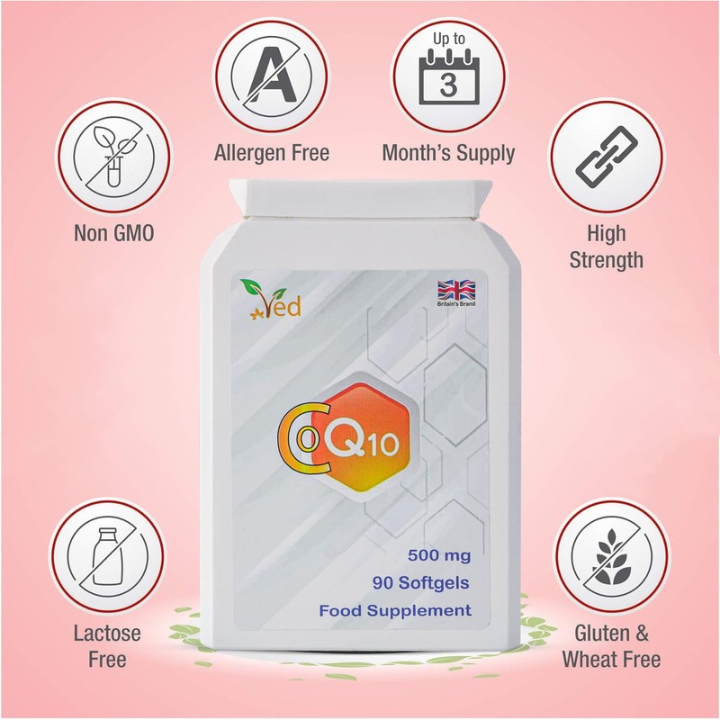 Ved CoQ10-500mg Softgels | All Natural Co Enzyme Q10 |