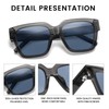 DUCO Retro Rectangular Acetate Polarised Sunglasses for Men UV400 Protection