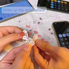 lukeerit Party Spoof Fun Mini Playing Cards，Miniature Poker Game，3 Copies