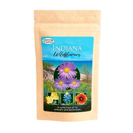 Indiana Wildflower Seed Mix, Covers 325 Sq Ft, 16 Flower Varieties, Over 40,000 Seeds, Created By Nature