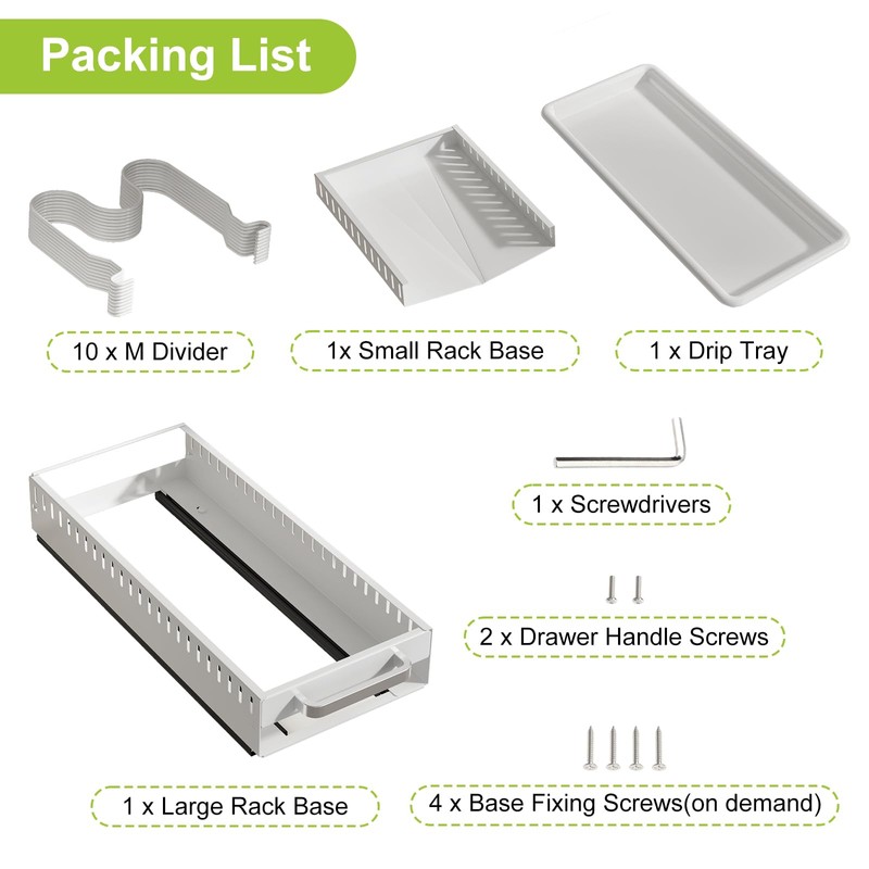 Fovkdcvw Pots and Pans Organizer Under Cabinet with Drain Board,