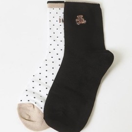 Daks (신세계강남점)DBSS1F403 화이트 라인배색 면혼방 중목양말2종세트 (DBS S1F403) White Line Color Matching Cotton Blend Mid-Calf Socks 2 Set