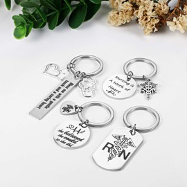 Aroncent 4pcs Key Ring Keyring Anniversary Valentine's Day Thanksgiving Free Engraving