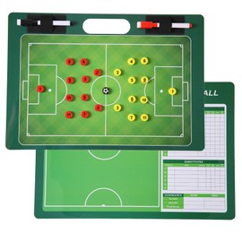 SANXIULY Magnetic Soccer Clipboard for Coach,Double-Sided Dry Erase Soccer Board with 30 Magnets