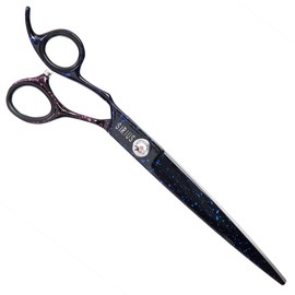 GROOM PROFESSIONAL Sirius Left Handed Curved Dog Grooming Scissors - Professional Grooming Shears - Ergonomic Design for Comfortable Handling - 440C Japanese Steel - Sharp Blades, 7.5 Inch