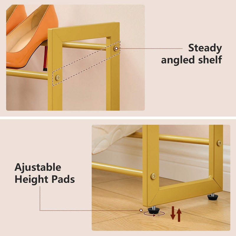 FAVOOSTY 4-Tier Expandable Shoe Rack, Adjustable Shoe Shelf Storage Organizer