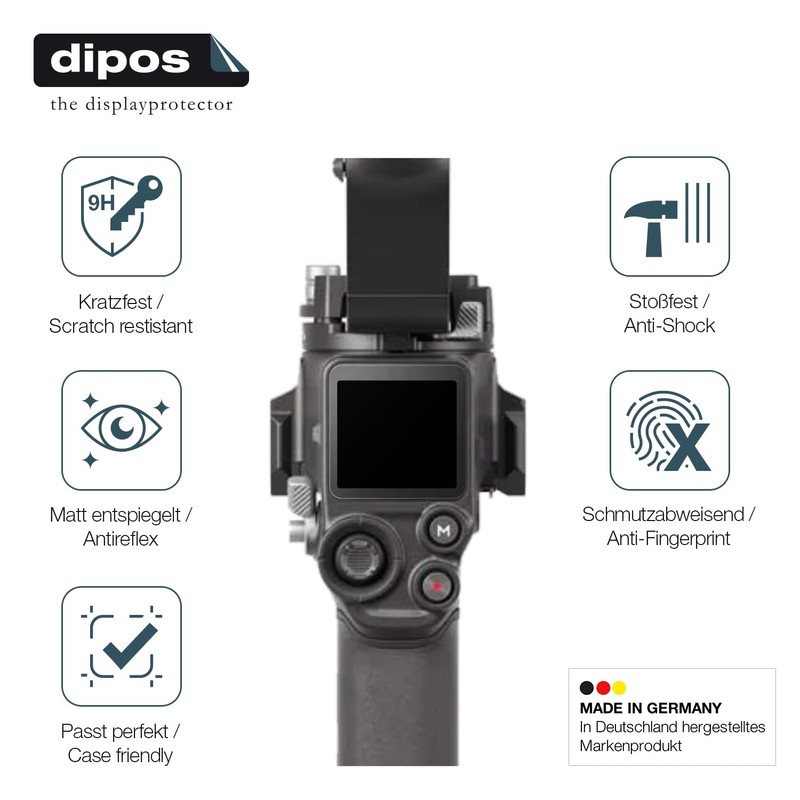 dipos I 2x Displayschutz 9H matt kompatibel mit DJI RS