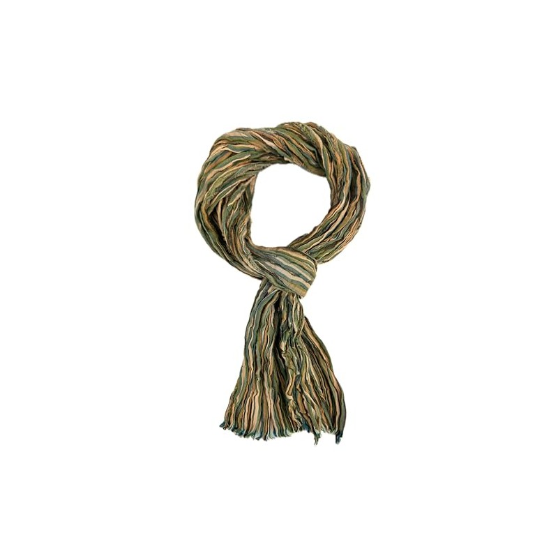 Rotfuchs Baumwollschal Damenschal Herrenschal Knitterlook streifen Muster in beige