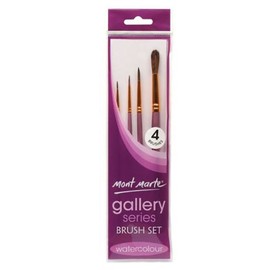 Mont Marte BMHS0029 Gallery Series Brush Set for Watercolour Paints (4 Pieces)