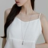 Gold&Deer 14KGP Amber Drop Long Necklace White Gold / 골드앤디어