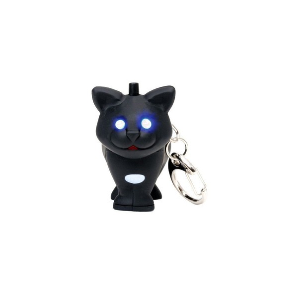 Black Cat Key Chain and LED Flashlight