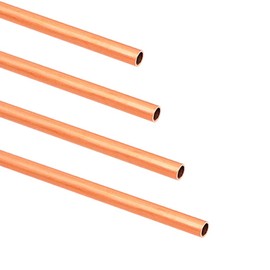 QuQuyi Copper Tube 3/8" OD × 5/16" ID Seamless Round Copper Metal Tubing (300mm), 4Pcs