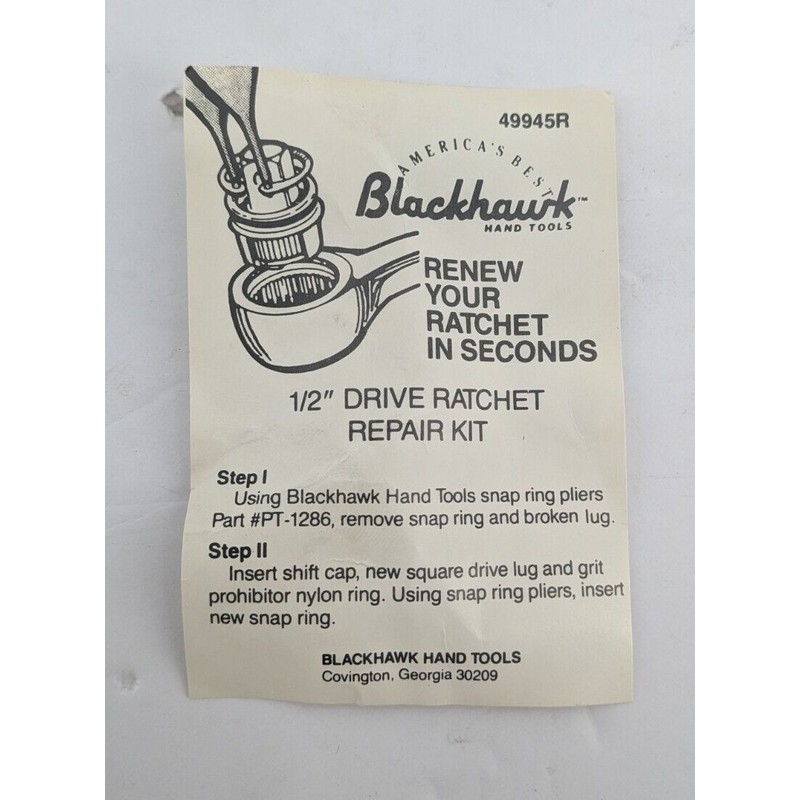 Blackhawk 49945R 1/2" Drive Ratchet Repair Kit COARSE TOOTH 9T