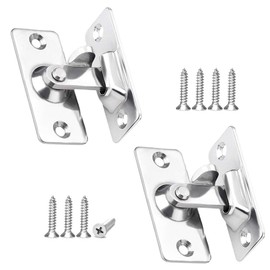 Saipor Set of 2 90 Degree Door Bolt Set with 8 Screws, Stainless Steel Small Door Lock, Right Angle, Double-Sided Push Latch, Sliding Barn Door Latch for Sliding Door, Window Lock Animal Door