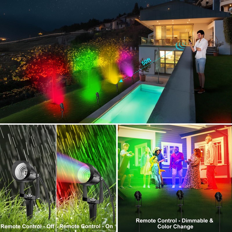 Musuger 1500LM LED High Brightness Outdoor Landscape Lighting 15W RGB