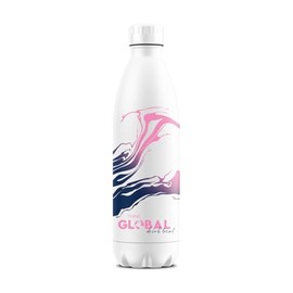 BWT Climate Bottle "Think Global Drink Local" - Colour: White | Water Bottle | Sports Water Bottle | Metal Bottle | Thermos Flask 500 ml Made of Stainless Steel | Leak-proof Screw Cap