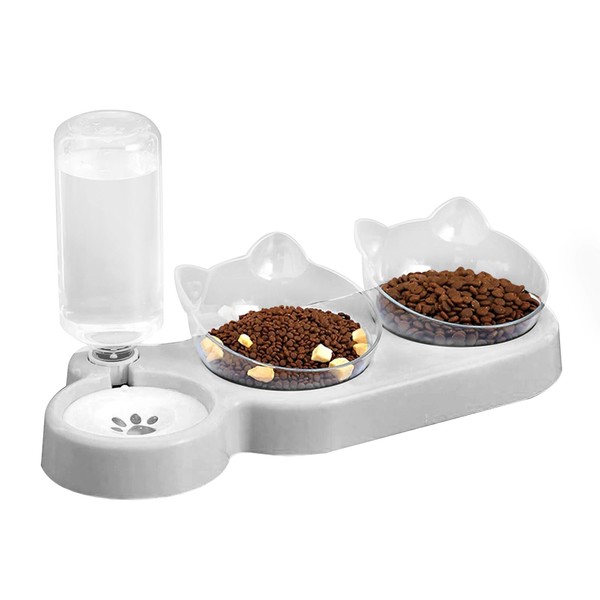 Marchul Raised Three Cat Dishes for Food and Water, Pet