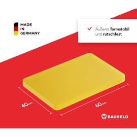 BAUHELD® Universal Underlay Plates 60 x 40 x 1.5 mm [Pack of 100] – White Plastic Underlay Plates [Made in Germany] – Suitable as Spacers, Plastic Plates, Underlay or Glazing Blocks