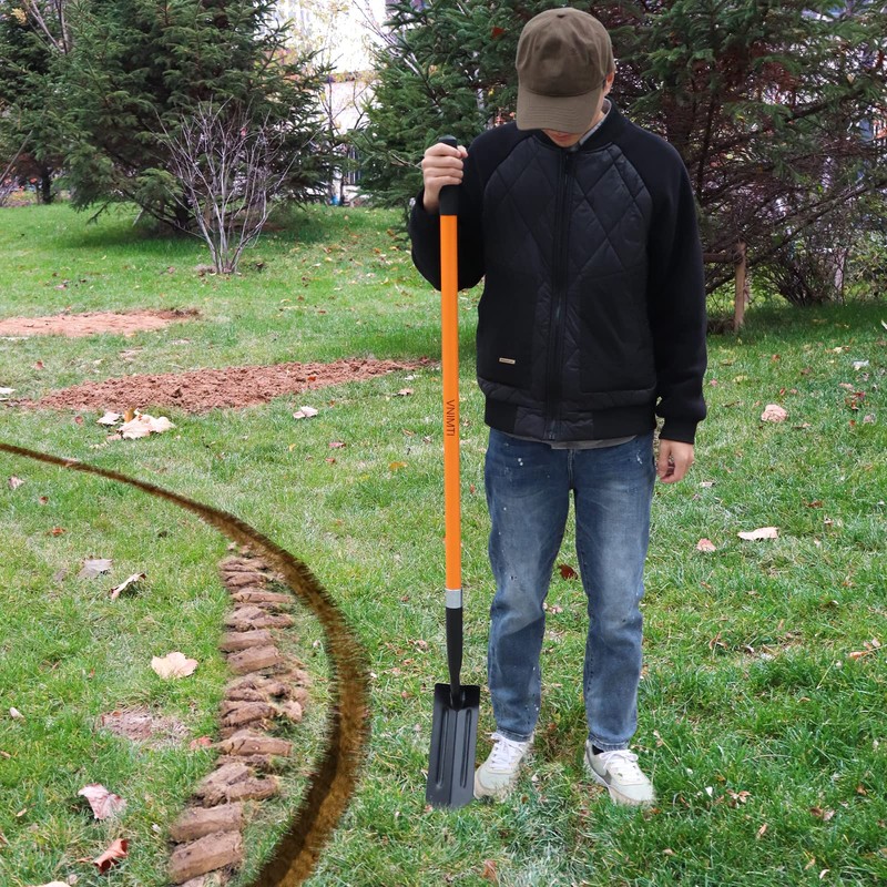 VNIMTI Trench Shovel for Digging, 4-Inch Trenching Shovel with Fiberglass