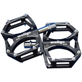 WELLGO Aluminum Pedal with Pin CNC Thin Black 9.1 oz (260 g) Load/ATB/MTB M194