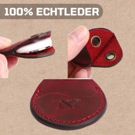 NEYYOS® - Airtag Anhänger aus Leder, Air Tag Keyring Abdeckung, Hülle Tragbar & Schlüsselanhänger, Schutzhülle Kompatibel Airtags, Keychain Halter Case, Echtleder Locator Schlusselring Anti Verlust