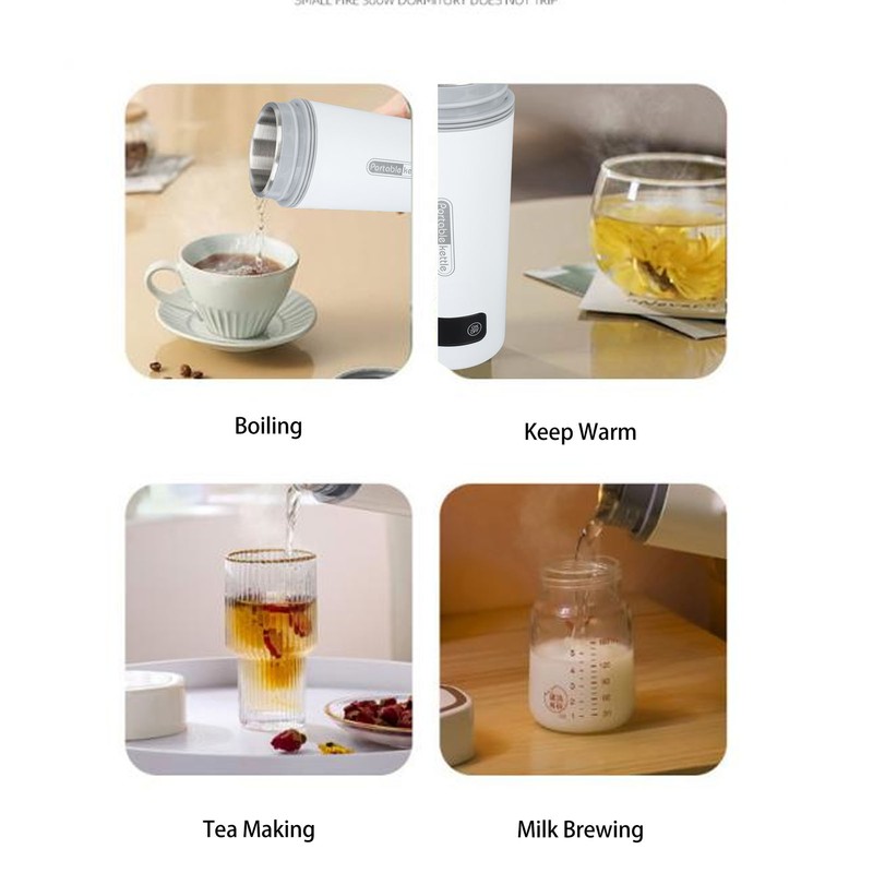 350ml Travel Electric Kettle 4 Temperature Settings Stainless Steel Heating